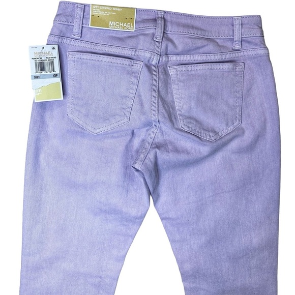 NWT MICHAEL Michael Kors ‘Izzy’ Cropped Skinny Jeans in “Pale Orchid” Size 0P - Picture 9 of 11